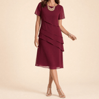Velara – Abito midi elegante con volant da donna