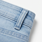 Veluna – Jeans a gamba larga cropped con vita alta per donna