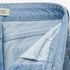 Veluna – Jeans a gamba larga cropped con vita alta per donna