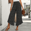 Velura – Pantaloni a Righe con Vita Alta e Volant