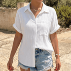 Vivara – Blusa in Tessuto Crepè con Bottoni per Donne